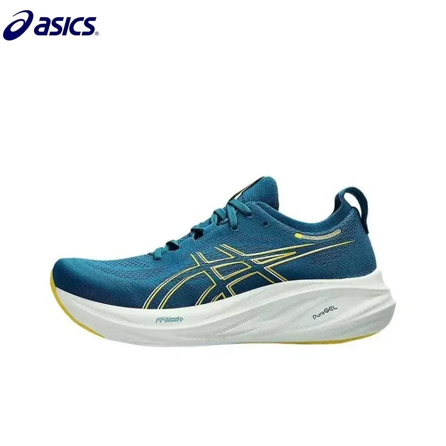 Asics Nimbus 26 Running Shoes Men Cushion Stability Asics Sports Shoes Unisex Sneakers White